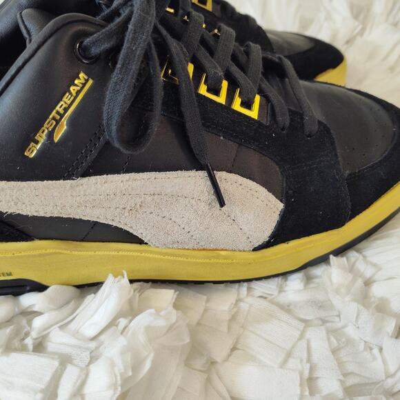 Puma Slipstream Shoes Mens Size 13 Black Yellow Suede Leather Anti Shock System - Picture 2 of 16
